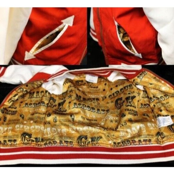 OshKosh B'Gosh Toddler Sz 2T Lion Red & White Letterman Varsity Style Zip Jacket - Picture 5 of 10